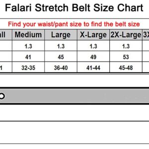 Falari Men Women Multicolored Elastic Stretch Braided Belt Canvas Fabric Woven No Holes Belt (1003 - Black, X-Large)