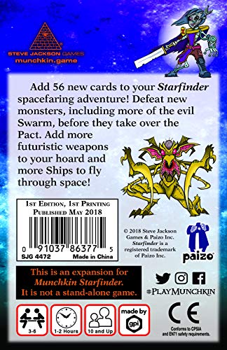 Steve Jackson Games Munchkin Starfinder 2 – Far Out Game (Expansion) | 56-Cards | Game for Adults, Kids & Family | Fantasy Adventure Roleplaying Game | Ages 10+ | 3-6 Players | Avg Play Time 120 Min