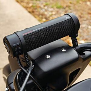 Kuryakyn 2720 MTX Road Thunder Weather Resistant Motorcycle Sound Bar Plus: 300 Watt Handlebar Mounted Audio Speakers with Bluetooth, USB Power Charger, Satin Black