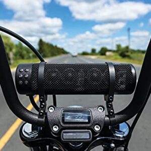 Kuryakyn 2720 MTX Road Thunder Weather Resistant Motorcycle Sound Bar Plus: 300 Watt Handlebar Mounted Audio Speakers with Bluetooth, USB Power Charger, Satin Black