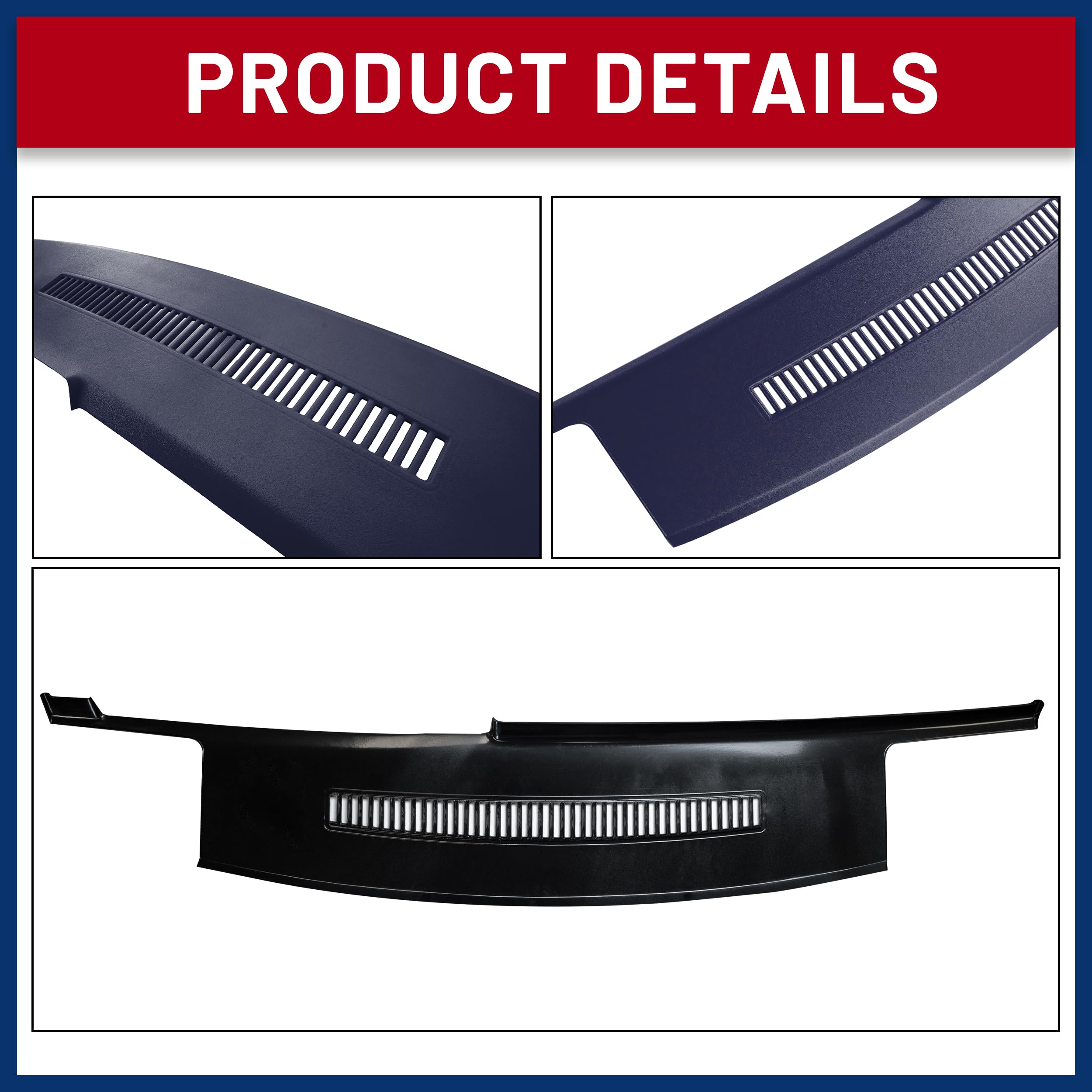 DashSkin Molded Plastic Dash Cover Compatible 1988-1994 C1500/C2500/C3500/K1500/K2500/K3500 Silverado Sierra Tahoe Yukon Suburban in Dark Blue