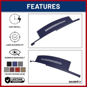 DashSkin Molded Plastic Dash Cover Compatible 1988-1994 C1500/C2500/C3500/K1500/K2500/K3500 Silverado Sierra Tahoe Yukon Suburban in Dark Blue