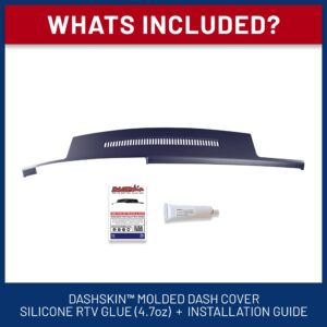 DashSkin Molded Plastic Dash Cover Compatible 1988-1994 C1500/C2500/C3500/K1500/K2500/K3500 Silverado Sierra Tahoe Yukon Suburban in Dark Blue