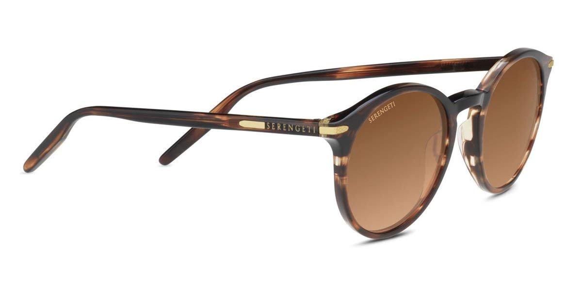 Serengeti - Leonora, Shiny Striped Brown, Mineral Polarized Drivers Gradient Cat 2 to 3, Medium, Sunglasses, Feminine, Adult