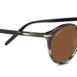 Serengeti - Leonora, Shiny Striped Brown, Mineral Polarized Drivers Gradient Cat 2 to 3, Medium, Sunglasses, Feminine, Adult