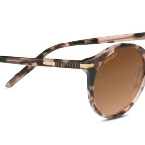 Serengeti - Leonora, Shiny Striped Brown, Mineral Polarized Drivers Gradient Cat 2 to 3, Medium, Sunglasses, Feminine, Adult