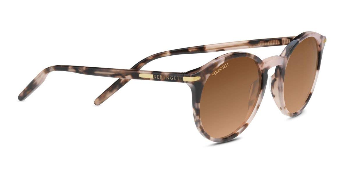 Serengeti - Leonora, Shiny Striped Brown, Mineral Polarized Drivers Gradient Cat 2 to 3, Medium, Sunglasses, Feminine, Adult