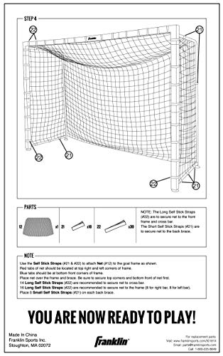 Franklin Sports Futsal Goal - Aluminum Official Size Futsal Goal - Indoor Soccer Net - Folding, Portable Futsal + Soccer Goal - 9' 10" x 6'7"