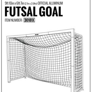 Franklin Sports Futsal Goal - Aluminum Official Size Futsal Goal - Indoor Soccer Net - Folding, Portable Futsal + Soccer Goal - 9' 10" x 6'7"