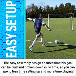 Franklin Sports Futsal Goal - Aluminum Official Size Futsal Goal - Indoor Soccer Net - Folding, Portable Futsal + Soccer Goal - 9' 10" x 6'7"