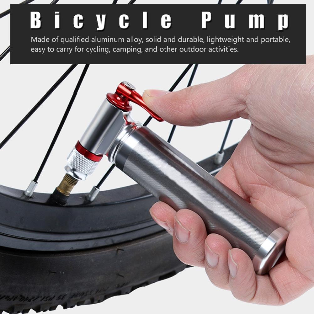 Bike Pump CO2 Inflator, Portable Lightweight Aluminum Alloy Mountain Bike Road Tyre Tube Pump