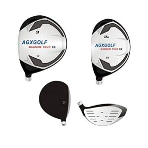 AGXGOLF Men's Left Hand XS Tour Magnum Complete Golf Club Set; w/OverSize Driver +3 Wood + 3&4 Hybrids + 5-SW Irons: Stiff Flex, Regular Length; Free Putter Built in The USA!