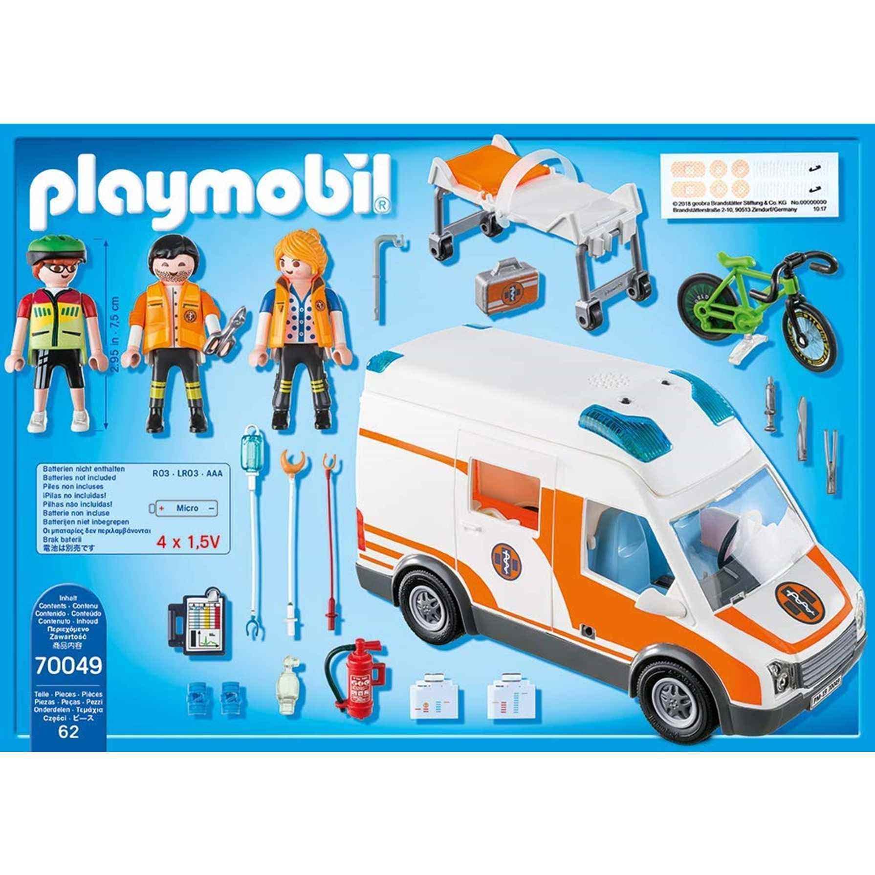 Playmobil Ambulance with Flashing Lights 2022 Version