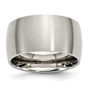 billythetree jewelry stainless steel 12mm brushed band ring| ring size| 13