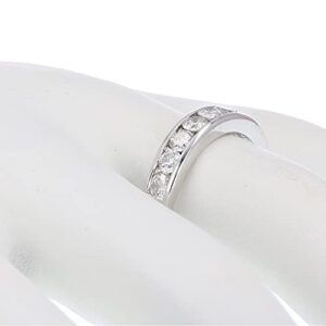 Vir Jewels 1 carat (ctw) Diamond Wedding Anniversary Band for Women, Half Eternity Round Diamond Engagement Ring 14K White Gold Channel Set 1 cttw, Size 5.5