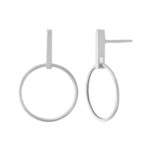 boma jewelry sterling silver geometric drop hoop post earrings