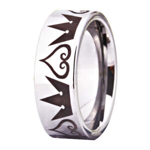 cloud dancer cosplay jewelry 8mm silver pipe kingdom hearts & crowns design ring wedding ring engagement ring-free inside engraving (11)