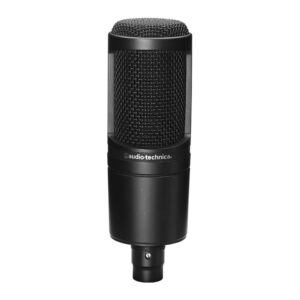 Audio-Technica AT2020PK Vocal Microphone Pack for Streaming/Podcasting, Includes XLR Cardioid Condenser Mic, Adjustable Boom Arm, and Monitor Headphones,Black