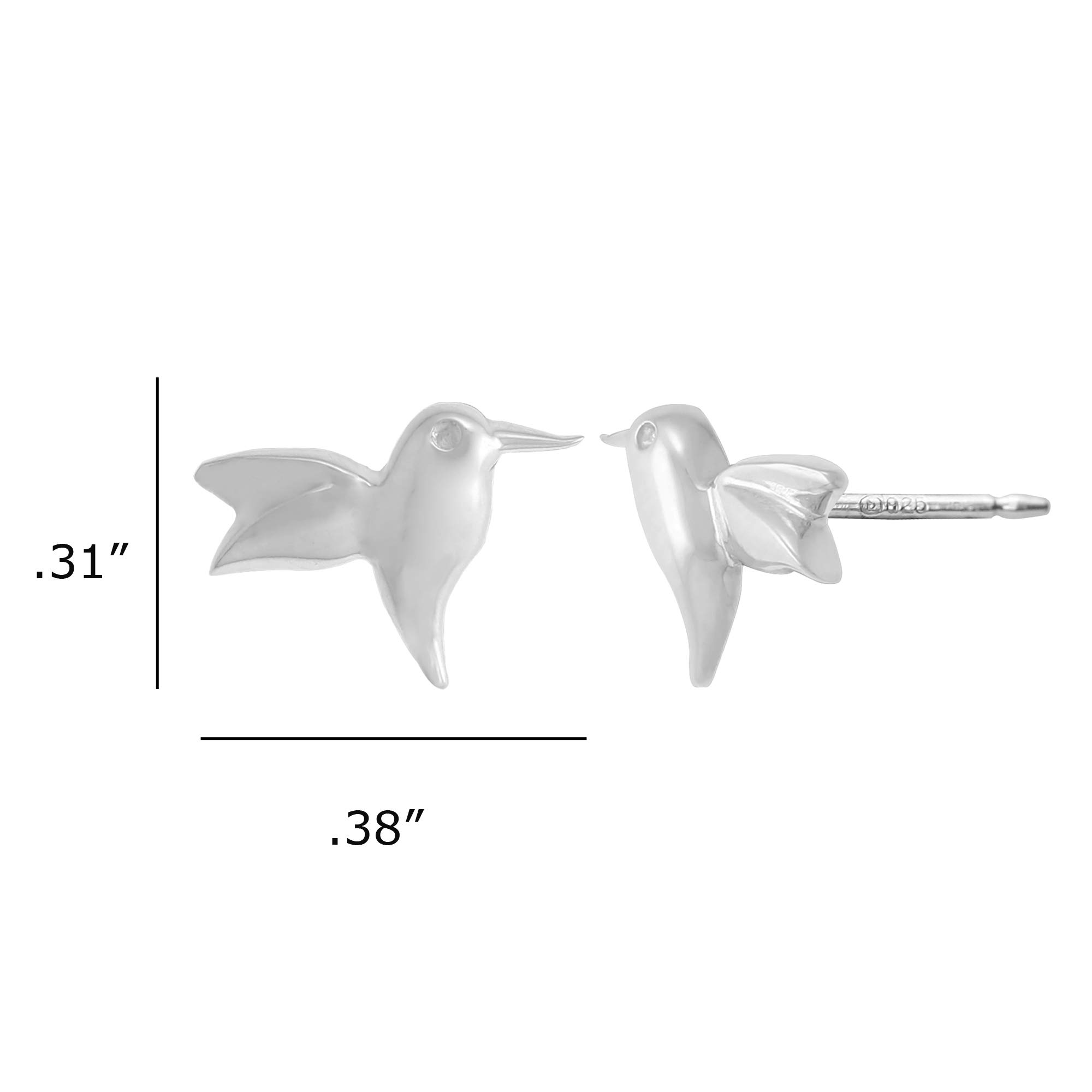 Boma Jewelry Sterling Silver Hummingbird Stud Earrings