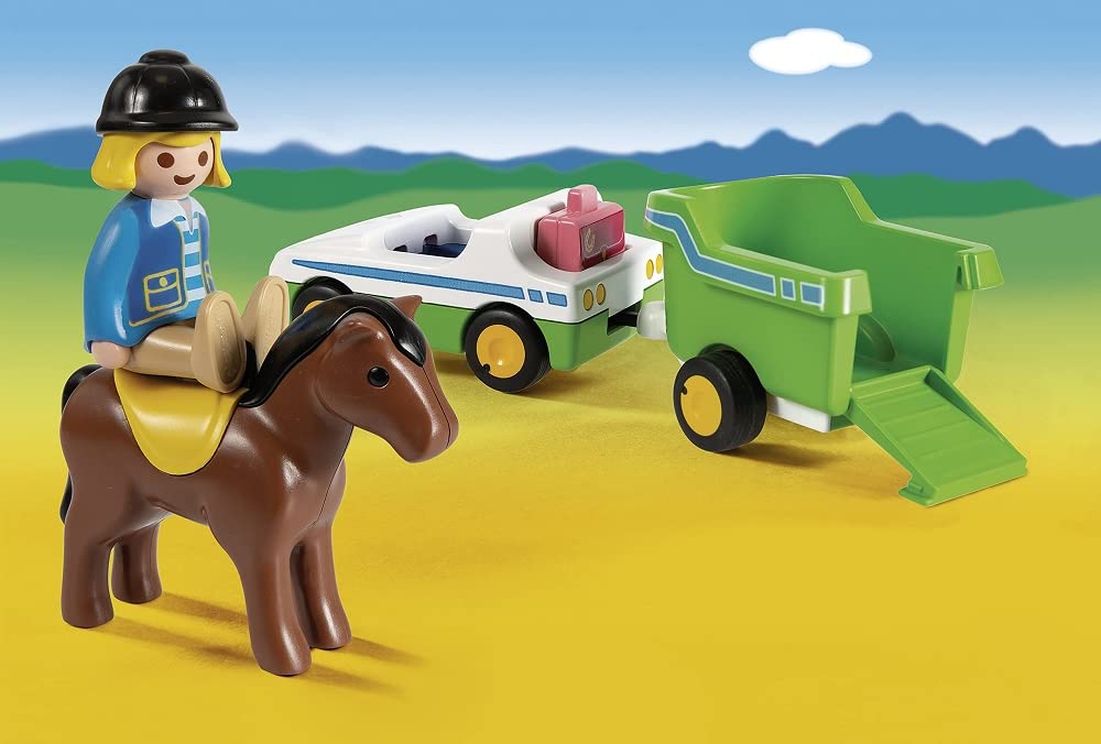 Playmobil 1.2.3 Car with Horse Trailer