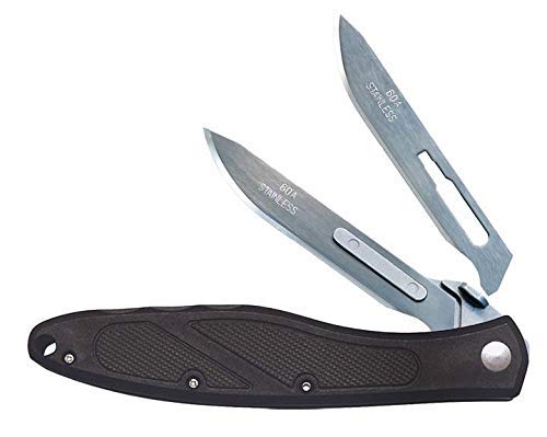 Havalon Piranta-Edge with Blaze Black Handle with 12 Additional Crazy Sharp Blades (Piranta Z - Black)