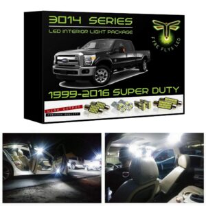 fyre flys white led interior lights for 1999-2016 ford f250 f350 super duty 14 piece 6000k super bright 3014 series smd package kit and install tool