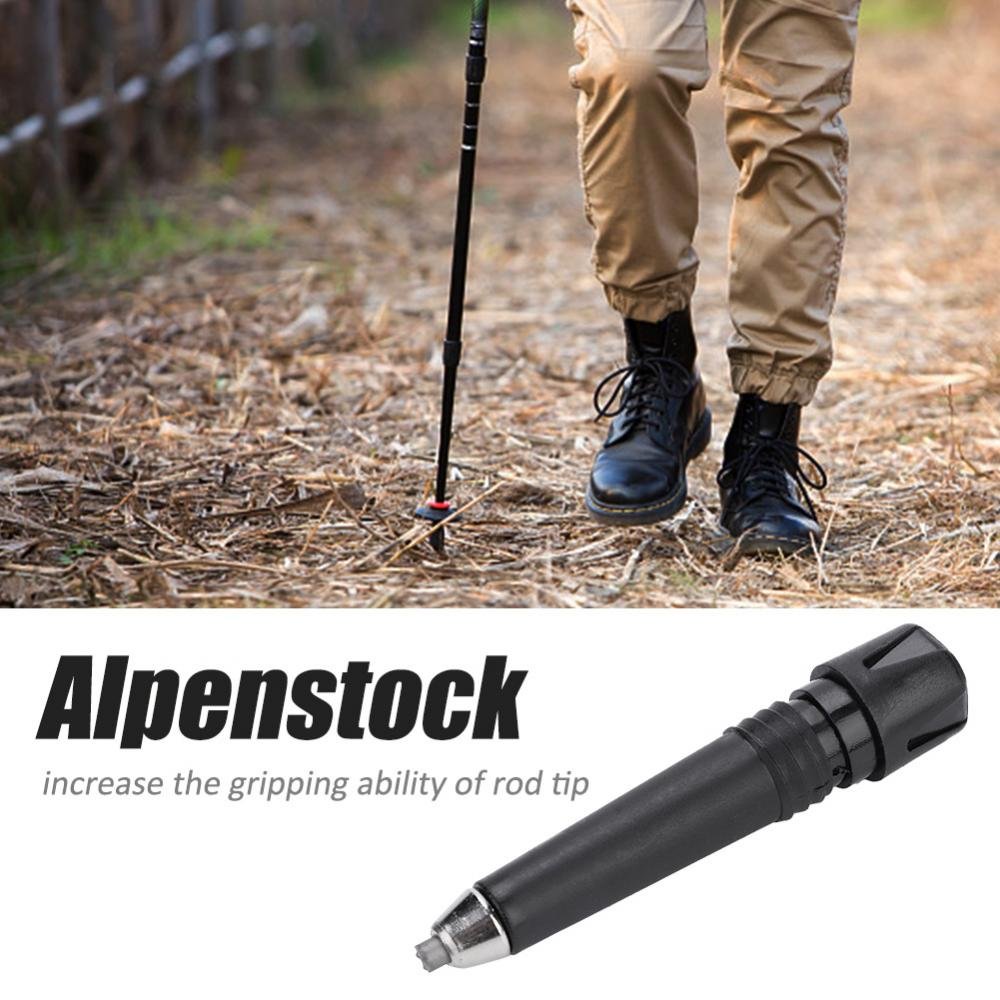 4 PCS Alpenstock Tip Carbon Tungsten Steel Trekking Rod Tip Replacement for Hiking Walking Treking