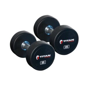 Titan Fitness 25 lb. Pair Round Urethane Dumbbells