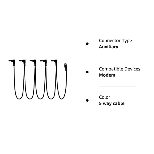 SONICAKE 9V DC 5-Way Daisy Chain Cable Right Angle Plug Daisy Chain Power Cable for Guitar Effects Pedal