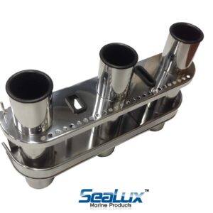 SeaLux Fishing Rod Holder and Tackle Rack Stainless Steel 3-Pole