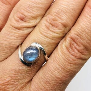 Labradorite Vintage Gipsy Ring 925 Sterling Silver Oval Stone Boho Chic Jewelry (7)