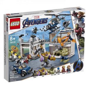 lego marvel avengers compound battle 76131 building set includes toy car, helicopter, and popular avengers characters iron man, thanos and more (699 pieces)