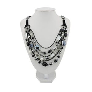 Bocar 4 PCS Newest Multi Layer Chain Crystal Colored Glaze Statement Women Strand Necklace (NK-10061-1 set)