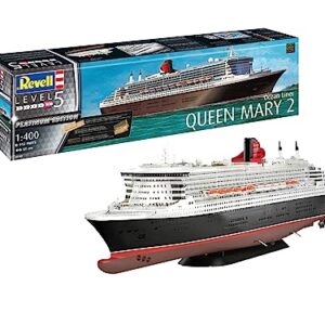 Revell RV05199 1:400-Queen Mary 2 Platinum Edition Plastic Model kit, Multicolour, 1/400