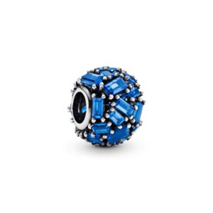 Pandora Jewelry Blue Ice Cube Crystal Charm in Sterling Silver