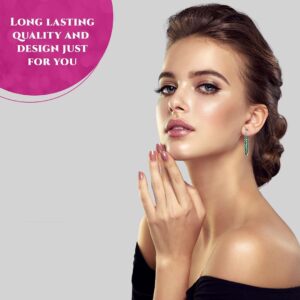 Shop LC 925 Sterling Silver Hoop Earrings for Women Green Cubic Zirconia CZ Inside Out Jewelry Rhodium Plated Cute Gifts for Women Birthday Gifts