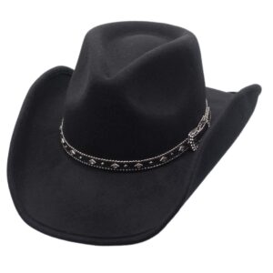 Mens+Wool+Cowboy+Hat+Silverado+Black+Shapeable+Western+Hats+by+Silver+Canyon