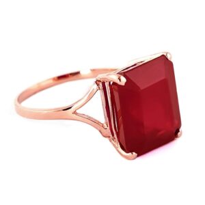 Galaxy Gold GG 14k Solid Rose Gold Ring 7.5 ct Octagon Ruby - Size 5.5