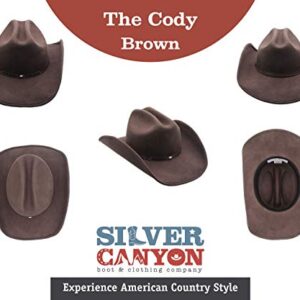 Mens+Wool+Cowboy+Hat+Cody+Brown+Shapeable+Western+Felt+Hats+By+Silver+Canyon