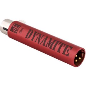 sE Electronics DM1 Dynamite Active Inline Microphone Preamplifier with 10-Pack Touch Fastener Straps & 20' XLR-XLR Cable Bundle