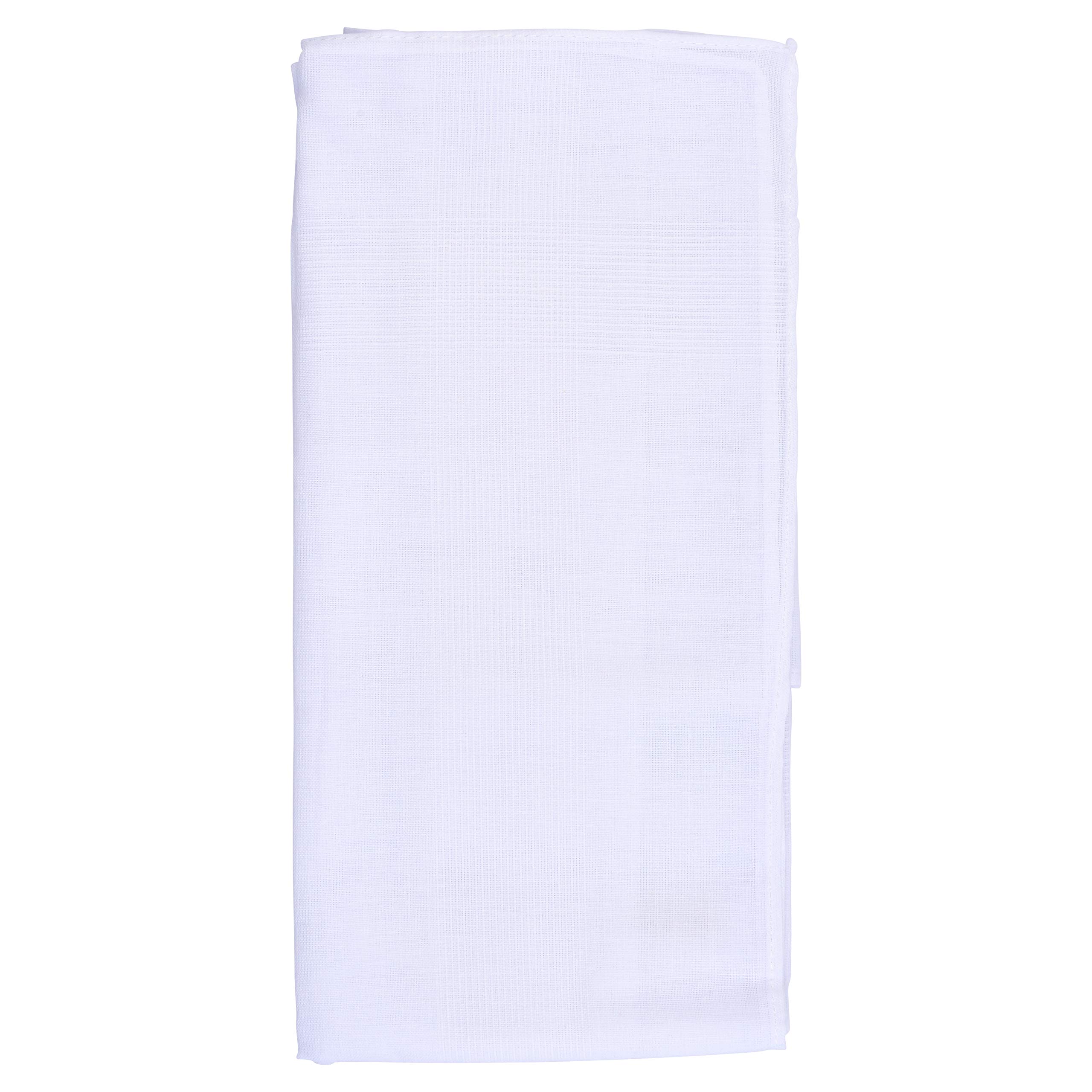 Van Heusen Men's Fine Handkerchiefs,65% Poly 35% Cotton,White Hankie，Pack of 13 Pieces