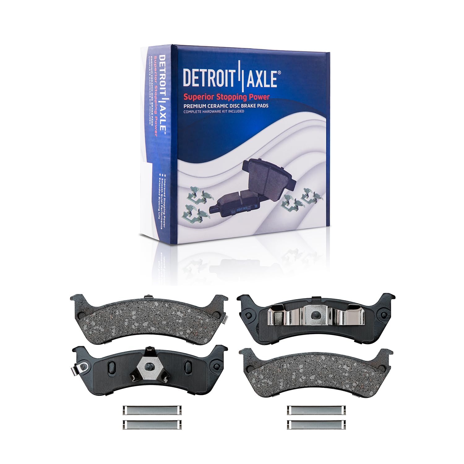 Detroit Axle - Rear Brake Kit for 4-Wheel Disc 1995-2001 Ford Explorer, 1998-2002 Ranger, 1997-2001 Mercury Mountaineer Drilled & Slotted Brake Rotors and Ceramic Brakes Pads Replacement