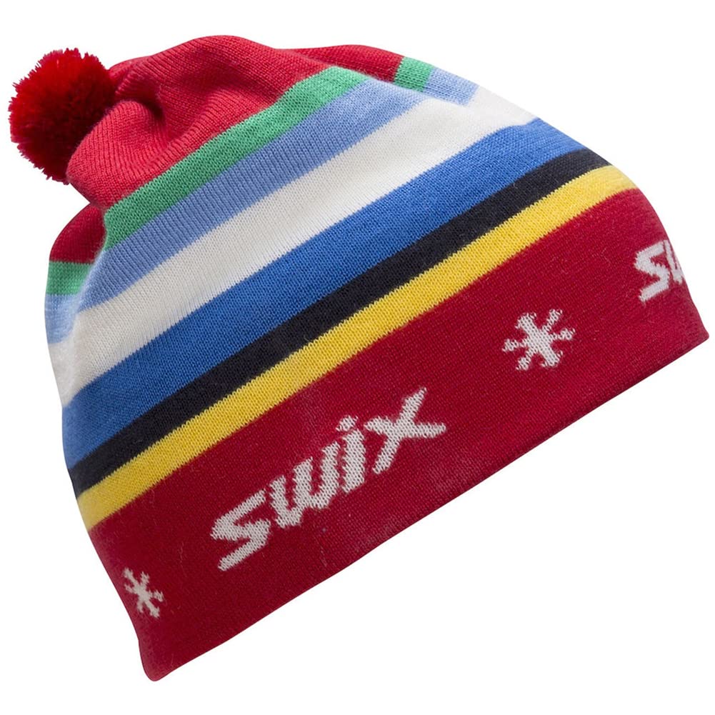 Swix Women's Gunde Skiing Hiking Leisure Daily Retro Style Wool Beanie Hat, Red