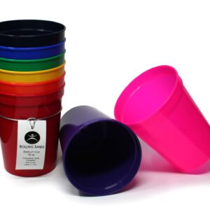 Rolling Sands 16 oz. Reusable Plastic Stadium Cups, 8 Pack, Made in USA, BPA-Free Dishwasher Safe Tumblers, Rainbow