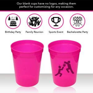 Rolling Sands 16 oz. Reusable Plastic Stadium Cups, 8 Pack, Made in USA, BPA-Free Dishwasher Safe Tumblers, Rainbow