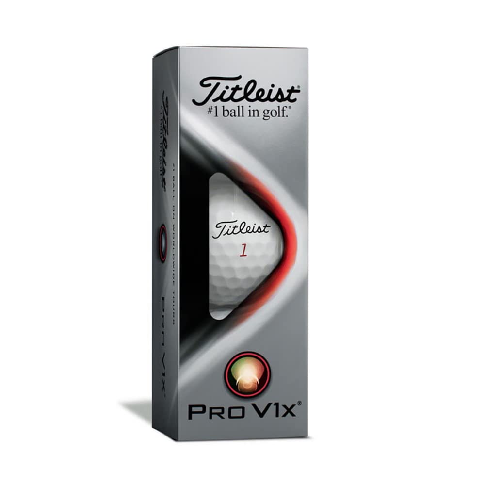 Titleist Pro V1x Golf Balls, White, Standard Play Numbers (1-4), One Dozen