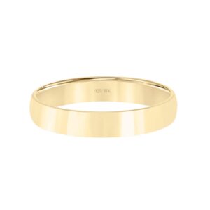 Brilliant Expressions 18K Yellow Gold Plated Sterling Silver Low Dome Matte Plain Wedding Band, 4mm, Size 9