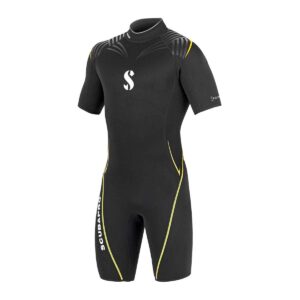 scubapro definition shorty 2.5 mm men's diving wetsuit (black/yellow, extra large)