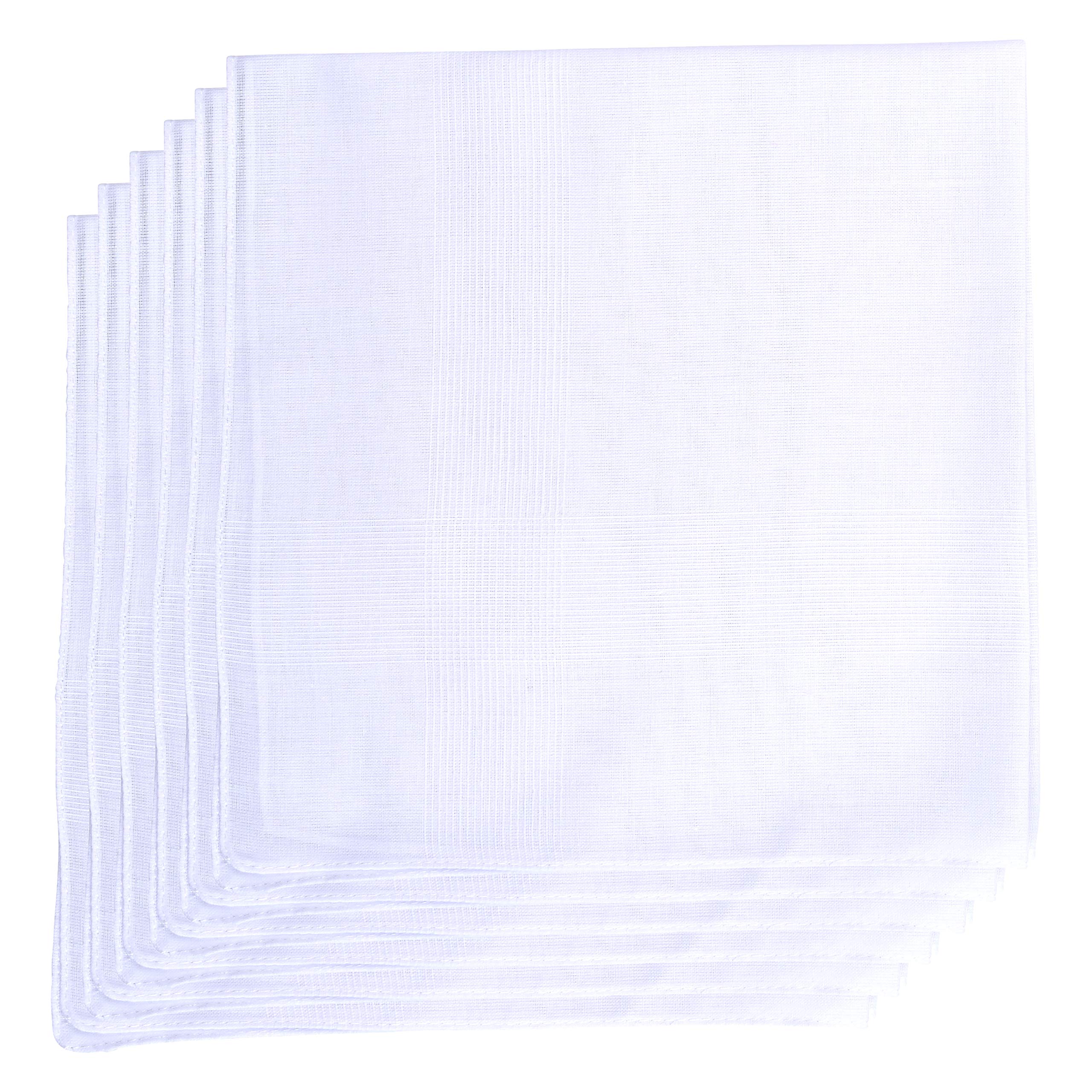 Van Heusen 6 pack Men's Fine Handkerchiefs (White- Permanent Press)