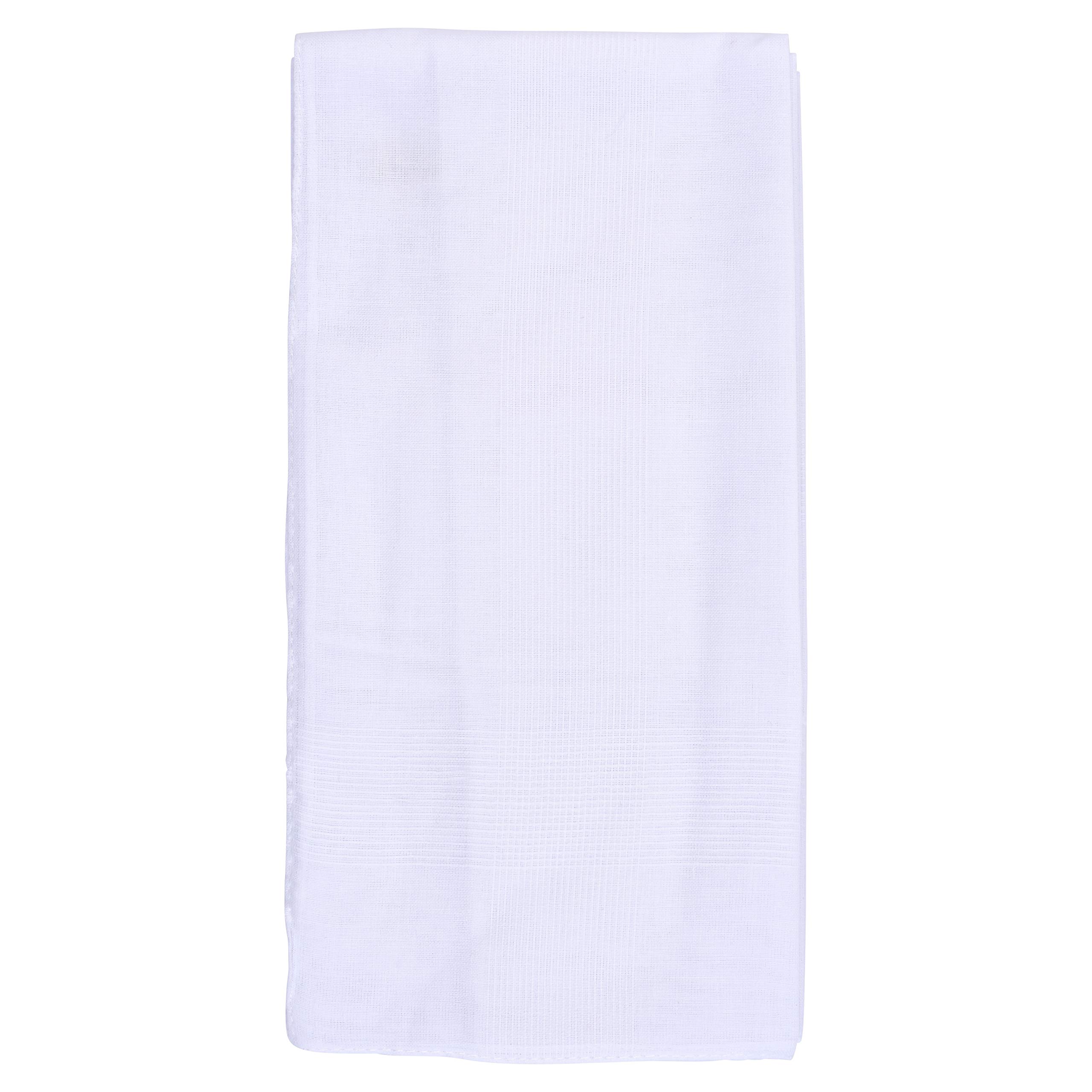 Van Heusen 6 pack Men's Fine Handkerchiefs (White- Permanent Press)